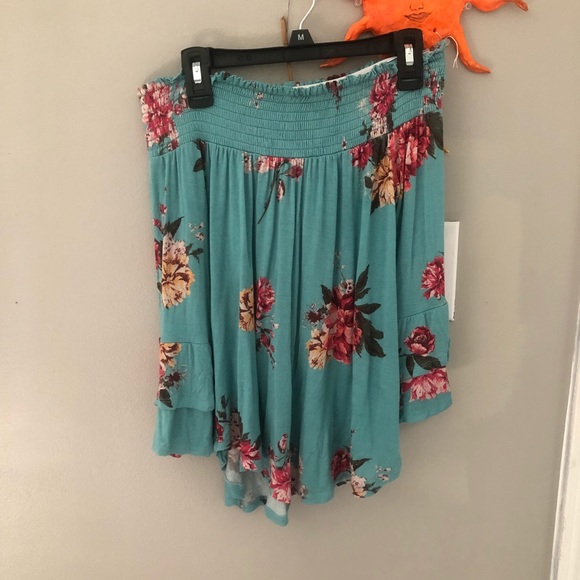 About A Girl Tops - 3/4 length off the shoulder floral top